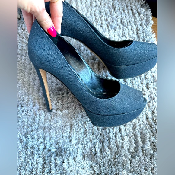 Sergio Rossi peep toe heels shimmery blue - Picture 5 of 11